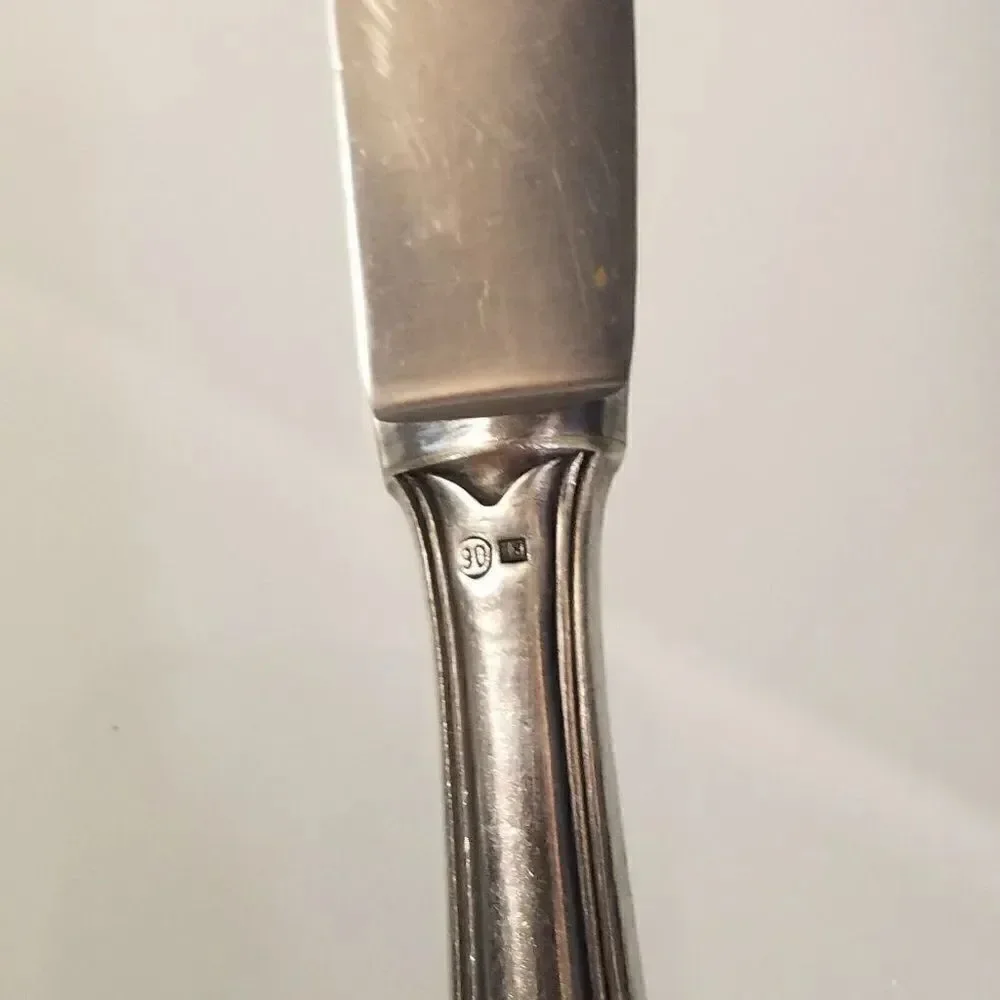 Vintage Gowe Wellner German Sliver Plate Knife Marke GW Gowe 90 18